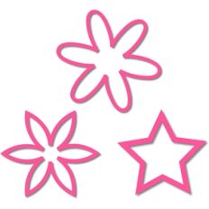 outline flowers - star set