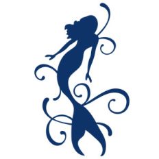 mermaid with flourish waves