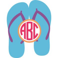 flip flops monogram