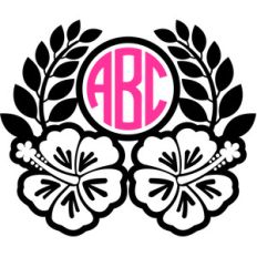 hibiscus flowers monogram
