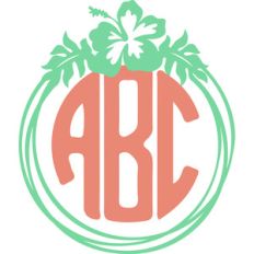 hibiscus monogram frame