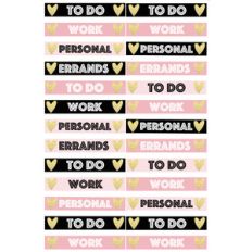 pink and gold planner headers