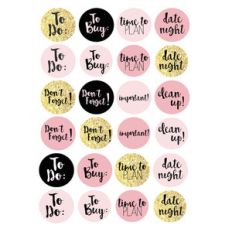 pink and gold planning circles