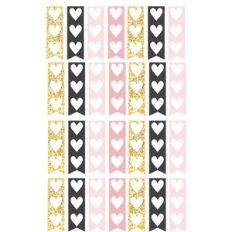 pink and gold short heart checklists