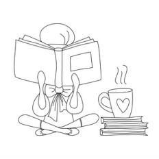 reading girl sketch