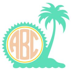 island sunrise monogram frame