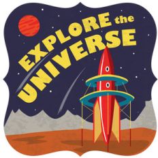 explore the universe flat card