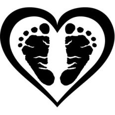 baby footprint heart