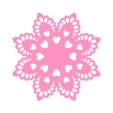 doily with hearts