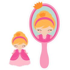 princess mirror invitation tag