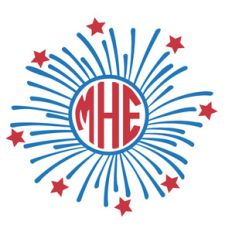 fireworks monogram frame