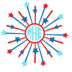 fireworks monogram frame