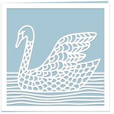 swimming swan card