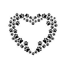 paw prints heart