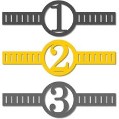 3 numbers bands w ribbon slots
