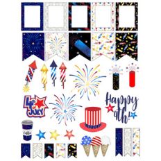 4th of july planner stickers