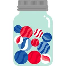 jar of marbles - yankee doodle