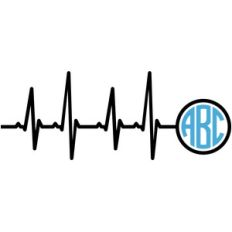 heartbeat monogram