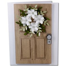 coffered flower wreath door card