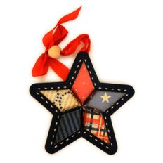 patchwork 3d star ornament