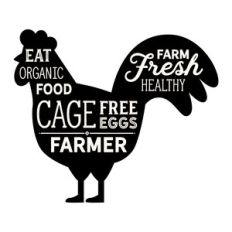 eat organic food decorative rooster