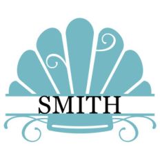 split name label - seashell