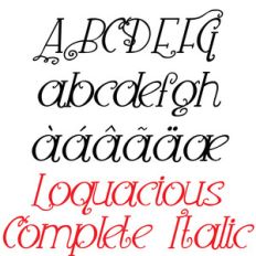pn loquacious complete italic