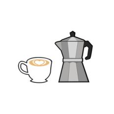 coffee maker and coffee cup