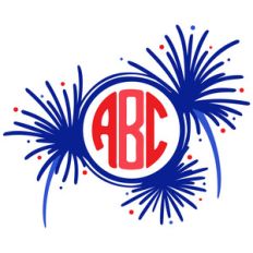 fireworks monogram frame