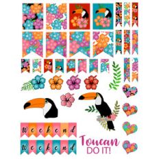 toucan-themed planner stickers