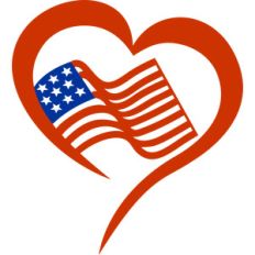 flag 4 july love
