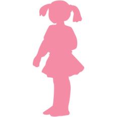 pigtail little girl silhouette