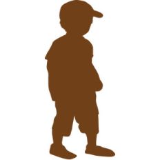 little boy with baseball hat silhouette