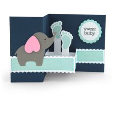 pop up box card baby elephant