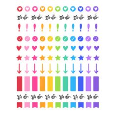 rainbow basic planner stickers