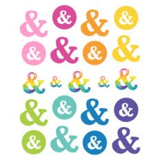 inky ampersand sticker set
