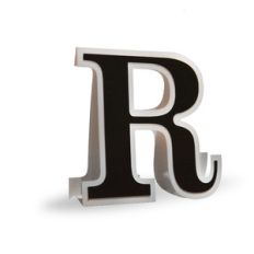 3d flat fold letter r