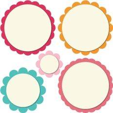 5 scalloped circles