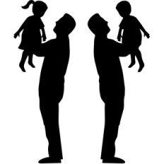 father and children