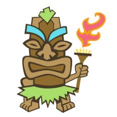 tiki with a torch
