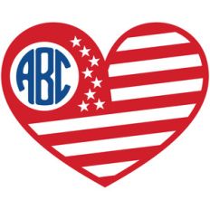 usa love monogram