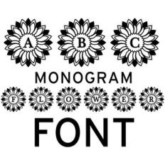 monogram sunflower font