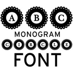 monogram scalloped circle font