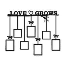 'love grows' wall art family tree