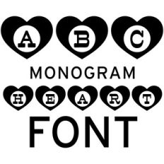 monogram heart font