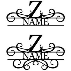 flourish monogram nameplate - z