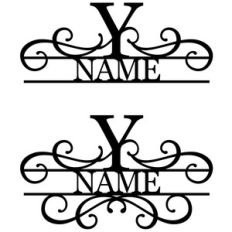 flourish monogram nameplate - y