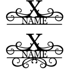 flourish monogram nameplate - x