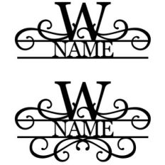 flourish monogram nameplate - w