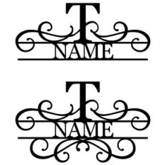 flourish monogram nameplate - t